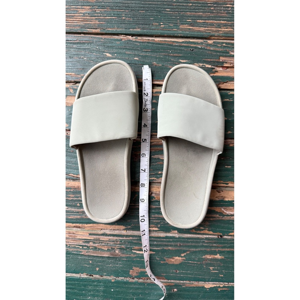 Unbranded Sage Green Slide Sandals Minimalist Slip On Flat Shoes Size 5